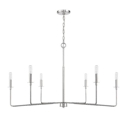 Savoy House Salerno 6 - Light Chandelier in  Polished Nickel