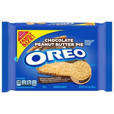 Oreo Chocolate Peanut Butter Pie Sandwich Cookies Family Size - 17oz