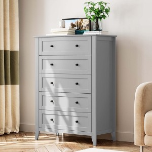 Whizmax Dresser for Bedroom, Tall 5 Drawer Dresser with Deep Drawers & Metal Knobs, Modern Wooden Chests of Drawers for Entryway, Hallway - 1 of 4