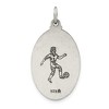 Black Bow Jewelry Sterling Silver St Christopher Oval Sports Medal Pendant, 15 x 31mm - 3 of 4