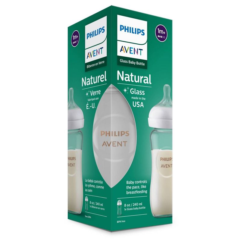 Philips Avent Glass Natural Baby Bottle with Natural Response Nipple - 8oz, 4 of 20