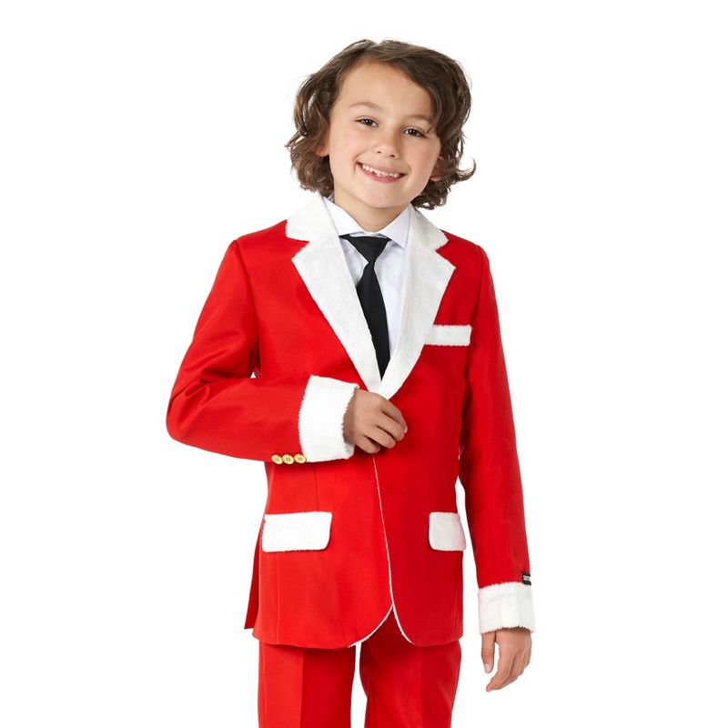 Suitmeister Boys Christmas Suit - Santa Faux Fur - Red, 3 of 8
