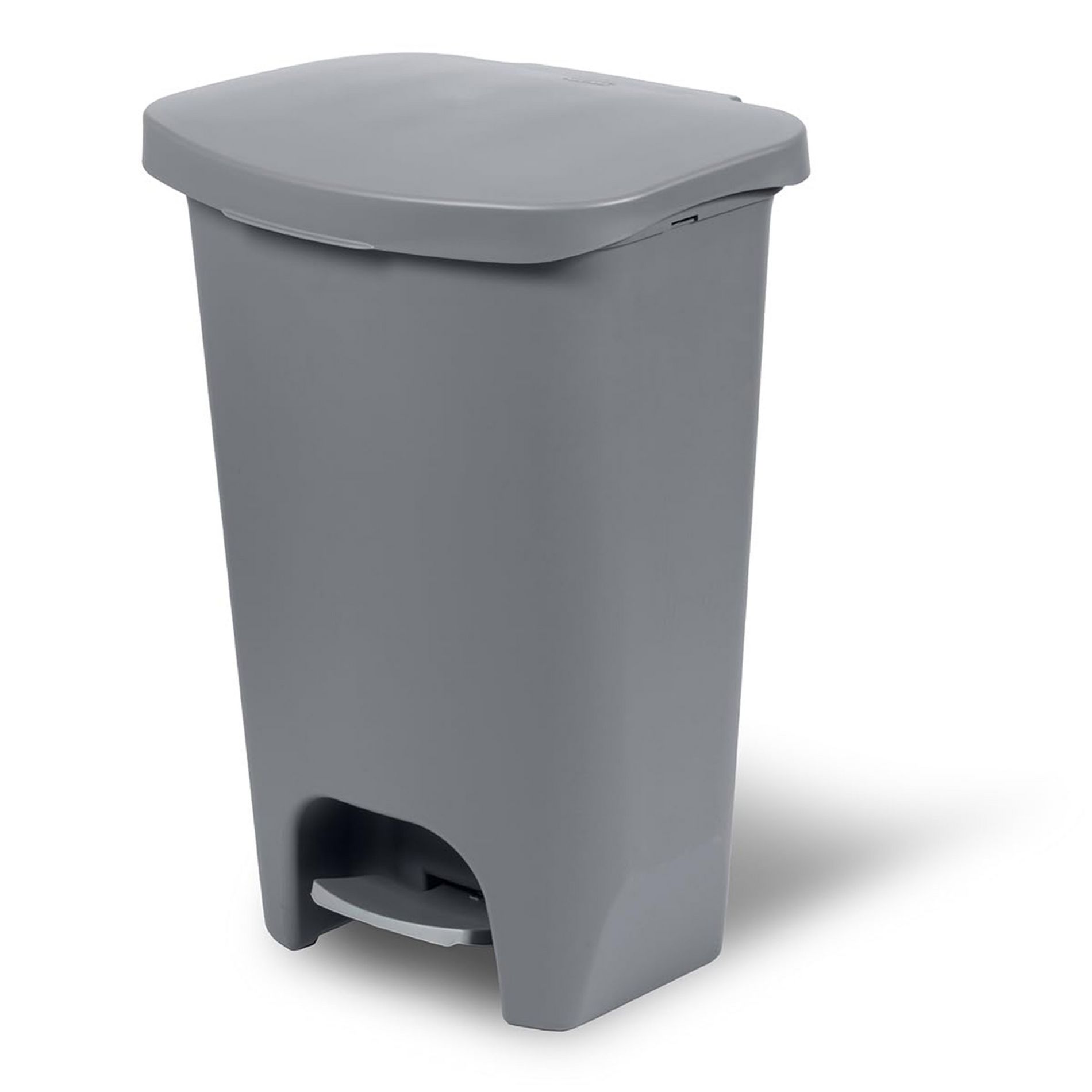 Glad Kitchen Trash Can with Lid, Foot Pedal and Garbage Bag Rings, 13 Gal, Grey