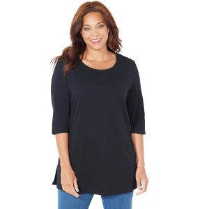 Catherines Easy Fit 3/4-Sleeve Scoopneck Tunic - 1 of 4