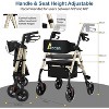 Lycvki Lightweight Foldable Rollator Walkers with Adjustable Handles and Seat Height for Seniors All-Terrain 8" Big Roller Wheels - 3 of 4
