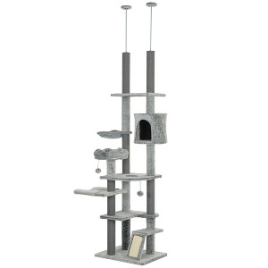 89"-100" Floor to Ceiling Cat Tree for Indoor Cats, Activity Center with Cat Perch & Condo - 1 of 4
