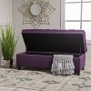 CAVINAS Velvet Storage Ottoman Bench with Curved Arms and Wood Tapered Legs,Upholstered Storage Ottoman,Storage Benches for Living Room,Bedroom - 2 of 4