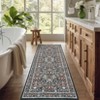 2x6FT Modern Washable Area Rug for Living Room, Floral Printed Floor Rug with Non Slip Backing, Low Pile Stain Resistant Carpet for Dorm Office - 3 of 4