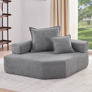 47.5" Boucle Modular Corner Frame with Fully Compressed Design - 1 of 4