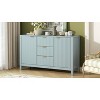 TIRAMISUBEST Sideboard with Wave Design, 3 Drawers & Soft-Close Doors, Storage Console Table Buffet Cabinet with 3 Adjustable Shelves & Metal Handles - 4 of 4