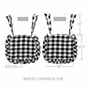 Annie Buffalo Check Black Ruffled Chair Pad 16.5x18 VHC Brands - 1 of 1