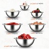 NutriChef 6 Piece Stainless Steel Home Kitchen Stackable Food Prep Serving Bowl Set for Cooking, Marinating, and Mixing (4 Pack) - 4 of 4