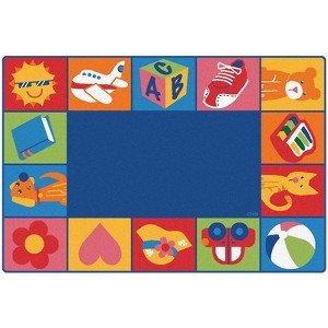 Carpets for Kids KIDSoft Toddler Blocks Nursery Learning Rug, Multi, Rectangle - 1 of 4