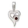 Black Bow Jewelry Sterling Silver and Red Cubic Zirconia 8mm Heart Pendant - 3 of 4