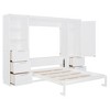 TIRAMISUBEST Queen Size Murphy Bed Wall Bed with Bulit-in Wardrobe and 5 Storage Drawers, Space Saving Foldable Murphy Cabinet Bed with Open Shelves - 4 of 4