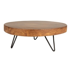 Decorative Paulownia Wood Pedestal, Natural - 1 of 4