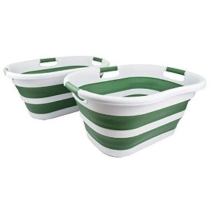 SAMMART 40L (10.5 gallon) Collapsible Plastic Laundry Basket Set of 2 - 1 of 4
