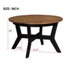 CAVINAS Coffee Tables for Living Room Round Coffee Table Farmhouse Circle Wood Center Table Tea Table with Walnut Top for Apartment - 4 of 4