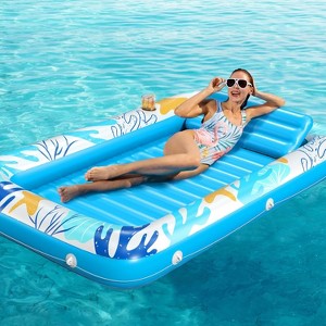 Jasonwell 4-in-1 Inflatable Tanning Lounger, Sun Tan Tub & Pool Raft, Water-Filled Mat/Pad for Adults & Kids (Large), Ocean Aqua - 1 of 4