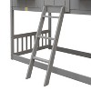 NicBex Twin over Twin Bunk Bed House Shape Wooden Bed Frame with Windows, Inclined Ladder and Full Length Guardrail, No Box Spring Required - 4 of 4