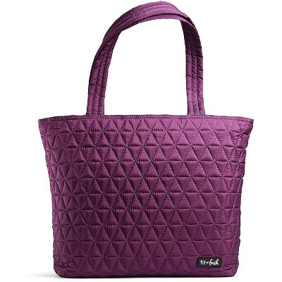 Fit & Fresh Metro Quilted Tote with Lunch Compartment - Plum