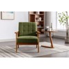 Vynxaria Green Mid-Century Modern Leisure Accent Chairs with Solid Wood Armrests - 4 of 4