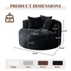 WJSHome Oversized Round Chair Lounge Chaise Indoor,Upholstered Corduroy Deep Seat Sofa With 3 Pillows,Comfy Sleeper Boneless Couch - 3 of 4