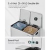 8 Gallon Dual Compartment Trash Can - Stainless Steel with Odor Control, Soft-Close Lids & Pedals - 2 of 4