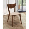 Simple Relax Set of 2 Dining Side Chairs in Beige and Chesnut - 2 of 4