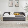 Vynxaria Daybed, sofa bed metal framed with trundle twin size, Grey, 78.4''L x 41''W x 29.8''H. - 3 of 4