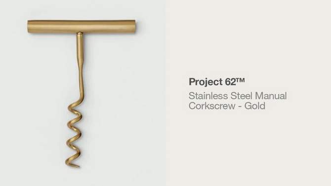 Stainless Steel Manual Corkscrew Gold - Project 62&#8482;, 2 of 7, play video