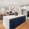 LNC Latreia 5-Lights 39.3" Luxury and Glam Linear Integrated LED Glass Kitchen Island Pendant  Lights, Gold with Glass - 4 of 4