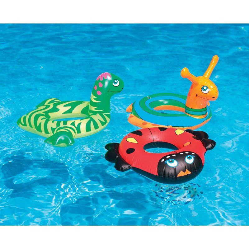 Swimline 24" Snail Inflatable Children's 1-Person Swimming Pool Ring Tube Pool Float - Orange/Blue, 2 of 5