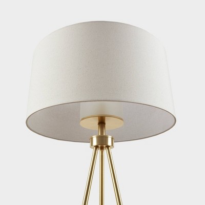Elegant Silver Tripod Floor Lamp with Glass Shade