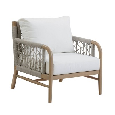 Nathan James Luciano Outdoor Accent Chair Linen White