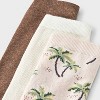 Women's Palm Tree 3pk Crew Socks - A New Day™ Pink/Brown Heather/Ivory 4-10: Cotton Blend, Tagless, Smooth Toe Seams - 3 of 3