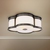 Minka Lavery Modern Ceiling Light Flush Mount Fixture 16 1/4" Bronze Dimmable LED Etched White Glass for Bedroom Kitchen Bathroom - 2 of 3