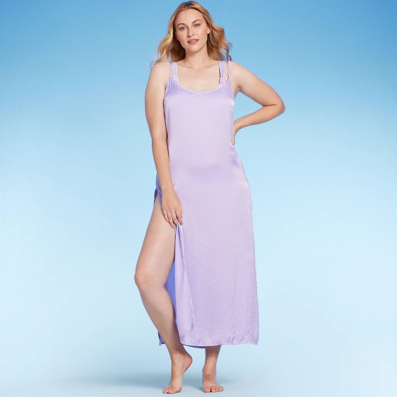 Women's Cowl Back Cover Up Slip Dress - Shade & Shore™ Light Purple, 4 of 6