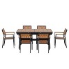 Nicbex Outdoor Patio Dining Set with 6 Chairs,Set of 7,Outdoor Conversation Furniture Set with Iron Frame&Plastic Wood Tabletop - 3 of 4