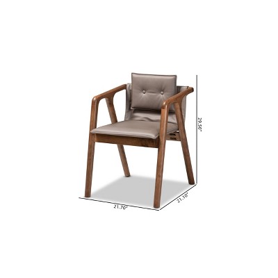 High Back Gray Wood and Cane Arm Chair