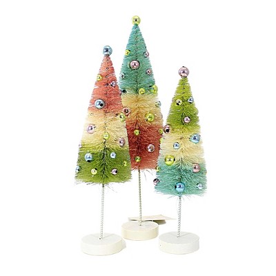 Bethany Lowe Pastel Forest Bottle Brush Trees Set of 6