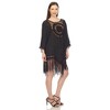 Women's Crocheted Fringed Trim Dress Cover Up - White Mark - 2 of 4