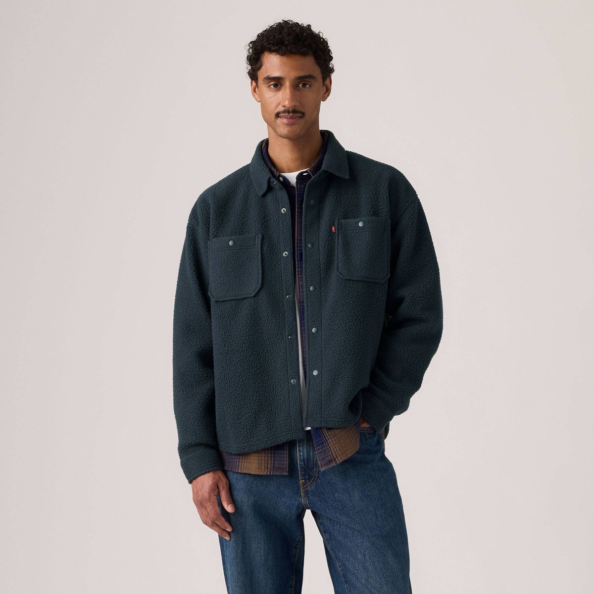 Levi's® Men's Relaxed Fit Worker Button-Down Shirt - Navy Blue - thumbnail 4