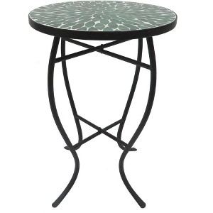 Jiallo Mosaic Art Collection Leave Green Accent Table - 1 of 2