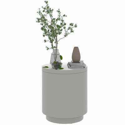 HOMCOM 2.6 Gal Outdoor Cooler Side Table, 3-In-1 Cool Bar Table with Storage, Removable Ice Bucket and Lid, Concrete Patio Table
