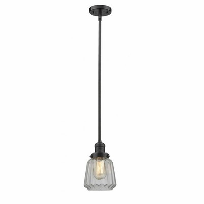 Chatham - 1 Light Stem Hung Mini Pendant In Art Deco Style-8 Inches Tall and 7 Inches Wide