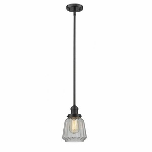 Chatham - 1 Light Stem Hung Mini Pendant In Art Deco Style-8 Inches Tall and 7 Inches Wide - 1 of 1