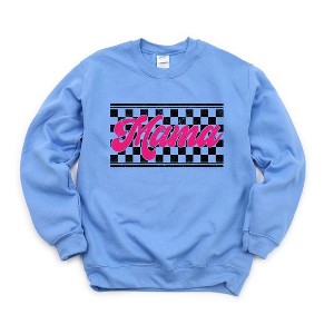 Simply Sage Market Women's Graphic Sweatshirt Pink Mama Checkered Grunge - 1 of 4