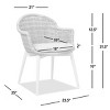 2 Piece Outdoor Patio Arm Chairs with Sunbrella Cushions Weather Resistant Dining or Accent Chairs with Lattice Backrest for Garden-Maison Boucle - 4 of 4