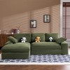 Corduroy Compressed L-Shaped Sectional Sofas with Plush Back Cushions and Decorative Throw Pillows - 2 of 4